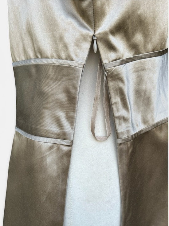 Ann Taylor Silk Cotton Peplum Halter Top w/ Self-Tie Waist in Antique Gold Sz 8 - Picture 9 of 12